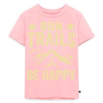 Bergläufer Joggen in den Bergen - Kinder Premium Bio T-Shirt - Rosa - Vorne - AI Model Kid Female (0cm)