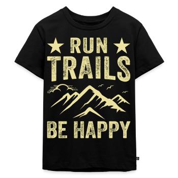 Coureur de montagne jogging en montagne - T-shirt Premium bio Enfant - noir - Devant - Mikhail (115cm)