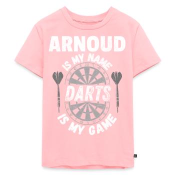 Tough darts design, vintage, worn-out look - Kids Premium Organic T-Shirt - rose - Front - AI Model Kid Female (0cm)