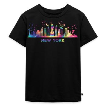 NewYorker Skyline New York - Kinder Premium Bio T-Shirt - Schwarz - Vorne - Mikhail (115cm)