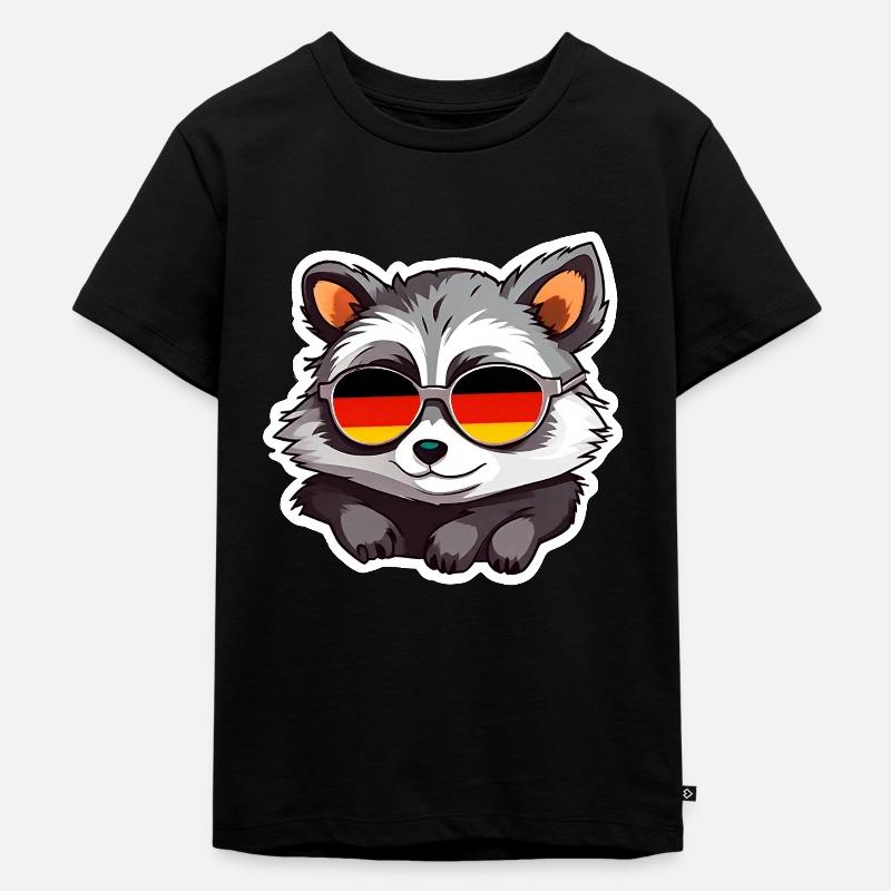 Waschbär - Kinder Premium Bio T-Shirt - Schwarz