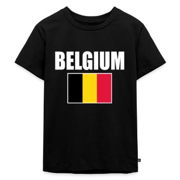 Belgien - Kinder Premium Bio T-Shirt - Schwarz - Vorne - Mikhail (115cm)