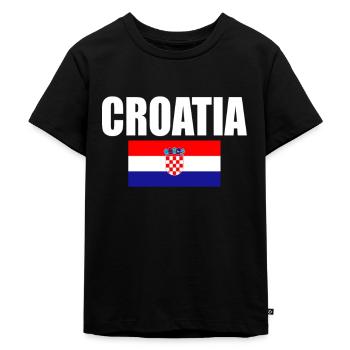 Kroatien - Kinder Premium Bio T-Shirt - Schwarz - Vorne - Mikhail (115cm)