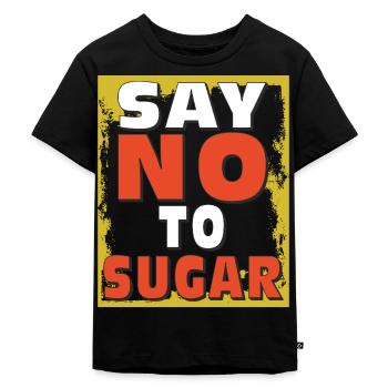ZUCKER SAY NO TO SUGAR - Kids Premium Organic T-Shirt - black - Front - Mikhail (115cm)