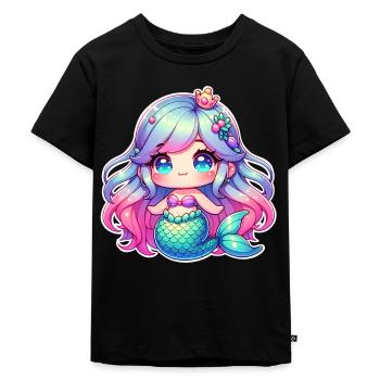 Meerjungfrau - Kinder Premium Bio T-Shirt - Schwarz - Vorne - Mikhail (115cm)