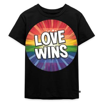 LGBTQ Love Wins - Kinder Premium Bio T-Shirt - Schwarz - Vorne - Mikhail (115cm)