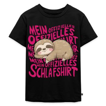 Mein offizielles Schlafshirt - Kinder Premium Bio T-Shirt - Schwarz - Vorne - Mikhail (115cm)