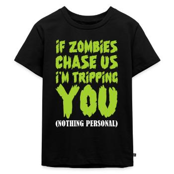 Zombie Zombie-Jäger Zombieapokalypse Geschenk - Kinder Premium Bio T-Shirt - Schwarz - Vorne - Mikhail (115cm)