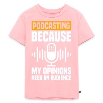 Podcast Host Podcaster Podcasting Podcast Listener - Kids Premium Organic T-Shirt - rose - Front - AI Model Kid Female (0cm)