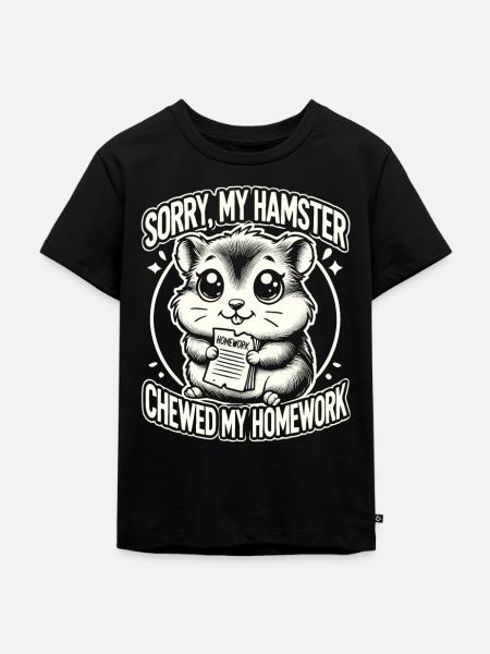 Hamster, Devoirs, Drôle Hamster - T-shirt Premium bio Enfant - noir