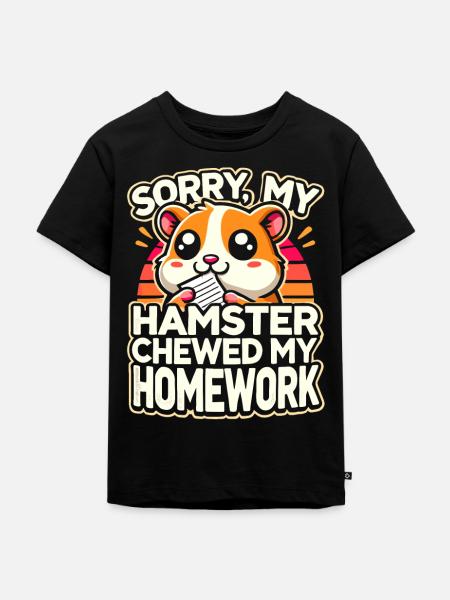 Hamster, Devoirs, Drôle Hamster - T-shirt Premium bio Enfant - noir