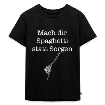 Have spaghetti instead of worries - Kids Premium Organic T-Shirt - black - Front - Mikhail (115cm)