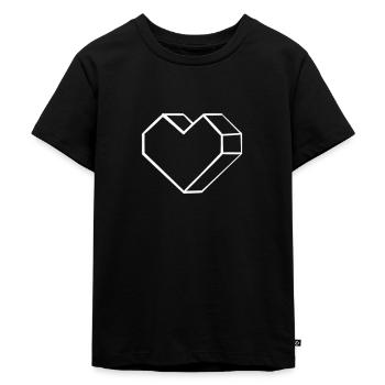 Geometry Heart - Kids Premium Organic T-Shirt - black - Front - Mikhail (115cm)