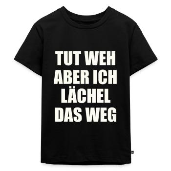 Hurts but I smile it away - Kids Premium Organic T-Shirt - black - Front - Mikhail (115cm)