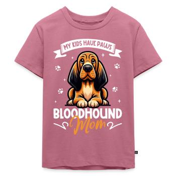 Bloodhound Mama - Kinder Premium Bio T-Shirt - Mauve - Vorne - Hailey (125cm)