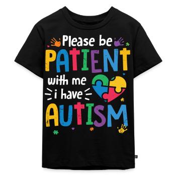 Autismus - Kinder Premium Bio T-Shirt - Schwarz - Vorne - Mikhail (115cm)