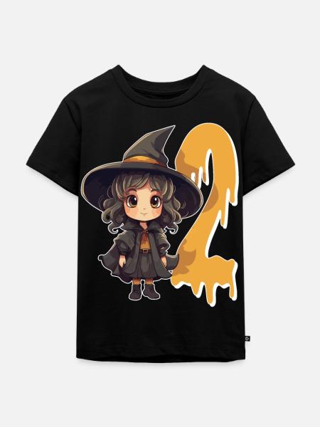 Witch Birthday Costume – Two Years - Kids Premium Organic T-Shirt - black