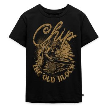 Bûcheron Tailleur d’arbres Éclat de l’ancien bloc - T-shirt Premium bio Enfant - noir - Devant - Mikhail (115cm)