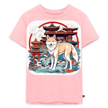Asian Fox - Kids Premium Organic T-Shirt - rose - Front - AI Model Kid Female (0cm)