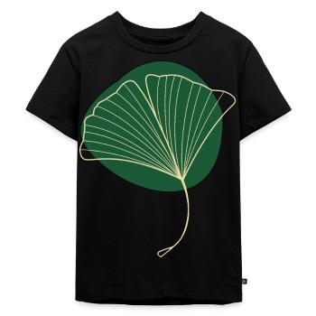 Ginkgo - Kinder Premium Bio T-Shirt - Schwarz - Vorne - Mikhail (115cm)