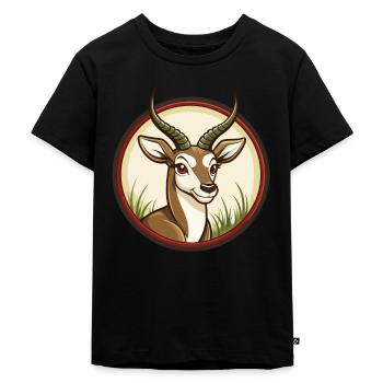 Impala Bunte Kawaii Cartoon Figur Clipart - Kinder Premium Bio T-Shirt - Schwarz - Vorne - Mikhail (115cm)