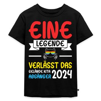 Eine Legende verlässt das Gelände Kita Abgänger - Kinder Premium Bio T-Shirt - Schwarz - Vorne - Mikhail (115cm)