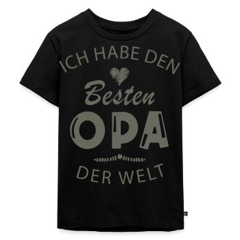 Bester Opa der Welt - Kinder Premium Bio T-Shirt - Schwarz - Vorne - Mikhail (115cm)