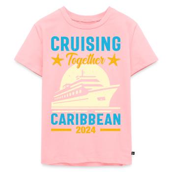 Caribbean Cruise Command 2024 - Kids Premium Organic T-Shirt - rose - Front - AI Model Kid Female (0cm)