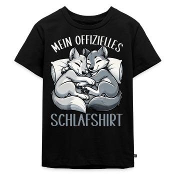 Official Sleeping Shirt She-Wolf Funny Wolf - Kids Premium Organic T-Shirt - black - Front - Mikhail (115cm)