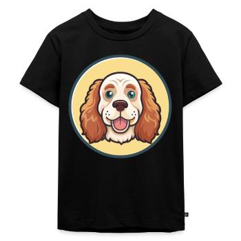 Clumber Spaniel Dog Breed Cartoon Kawaii Clipart - Kids Premium Organic T-Shirt - black - Front - Mikhail (115cm)
