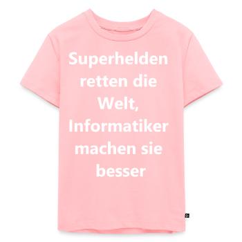 Heldenhafter Code Geschenk - Kinder Premium Bio T-Shirt - Rosa - Vorne - AI Model Kid Female (0cm)