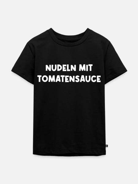 Nudeln mit Tomatensauce - Kinder Premium Bio T-Shirt - Schwarz