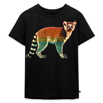 Lemur Madagaskar - Kinder Premium Bio T-Shirt - Schwarz - Vorne - Mikhail (115cm)