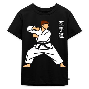 Karate - Kinder Premium Bio T-Shirt - Schwarz - Vorne - Mikhail (115cm)