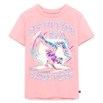 Breakdance B-boy My office is a dance floor - Kids Premium Organic T-Shirt - rose - Front - AI Model Kid Female (0cm)