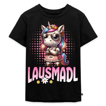 Tracht Damen Outfit Dirndl Ersatz Lausmadl - Kids Premium Organic T-Shirt - black - Front - Mikhail (115cm)