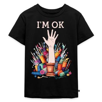 Couture, couture, couture, courtepointe - T-shirt Premium bio Enfant - noir - Devant - Mikhail (115cm)