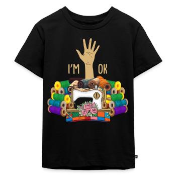 Couture, couture, couture, courtepointe - T-shirt Premium bio Enfant - noir - Devant - Mikhail (115cm)