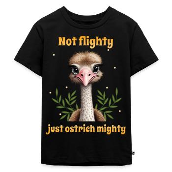 Nicht flatterhaft, nur Strauß mächtig - Kinder Premium Bio T-Shirt - Schwarz - Vorne - Mikhail (115cm)