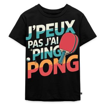 J'peux pas j'ai ping pong - T-shirt Premium bio Enfant - noir - Devant - Mikhail (115cm)