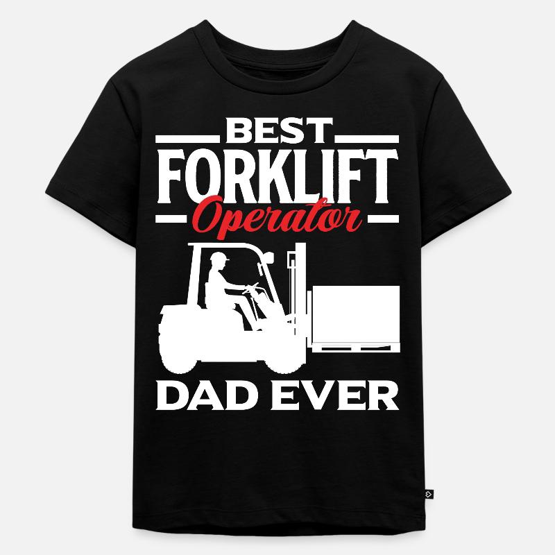 Bester Gabelstaplerfahrer Papa Aller Zeiten - Kinder Premium Bio T-Shirt - Schwarz