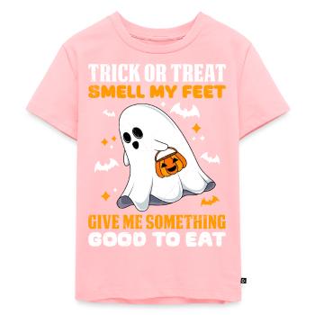 Halloween TRICK OR TREAT SMELL MY FEET Drôle - T-shirt Premium bio Enfant - rose - Devant - AI Model Kid Female (0cm)
