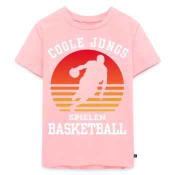 Basketball Tshirt B-Ball Dunking Rebound Spieler - Kinder Premium Bio T-Shirt - Rosa - Vorne - AI Model Kid Female (0cm)