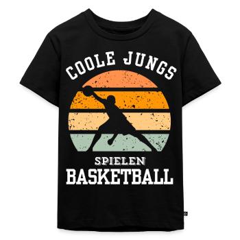 Basketball Tshirt B-Ball Dunking Rebound Spieler - Kinder Premium Bio T-Shirt - Schwarz - Vorne - Mikhail (115cm)