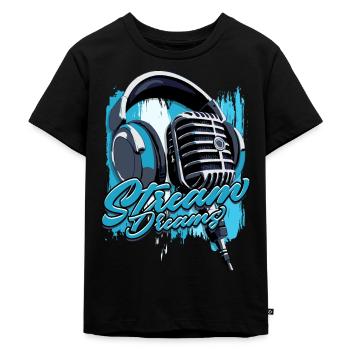 Podcast Podcaster Podcasting - Kids Premium Organic T-Shirt - black - Front - Mikhail (115cm)