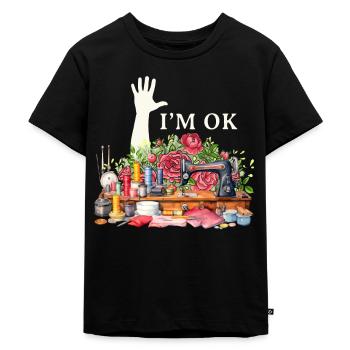 Couture, couture, couture, courtepointe - T-shirt Premium bio Enfant - noir - Devant - Mikhail (115cm)