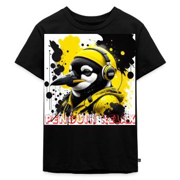 Entspannter Pinguin - Kinder Premium Bio T-Shirt - Schwarz - Vorne - Mikhail (115cm)