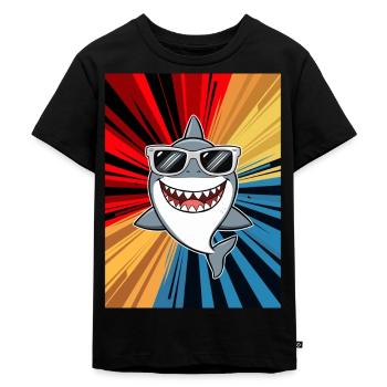 requin océan tigre requin animal poisson - T-shirt Premium bio Enfant - noir - Devant - Mikhail (115cm)
