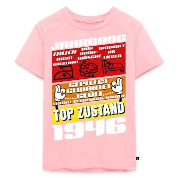 79 Jahre alt Jahrgang 1946 Geburtstag - Kinder Premium Bio T-Shirt - Rosa - Vorne - AI Model Kid Female (0cm)
