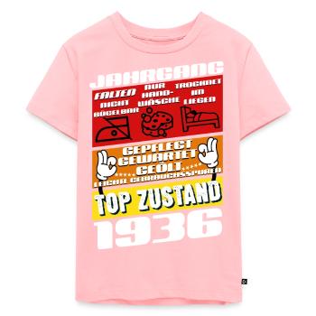 89 Jahre alt Jahrgang 1936 Geburtstag - Kinder Premium Bio T-Shirt - Rosa - Vorne - AI Model Kid Female (0cm)